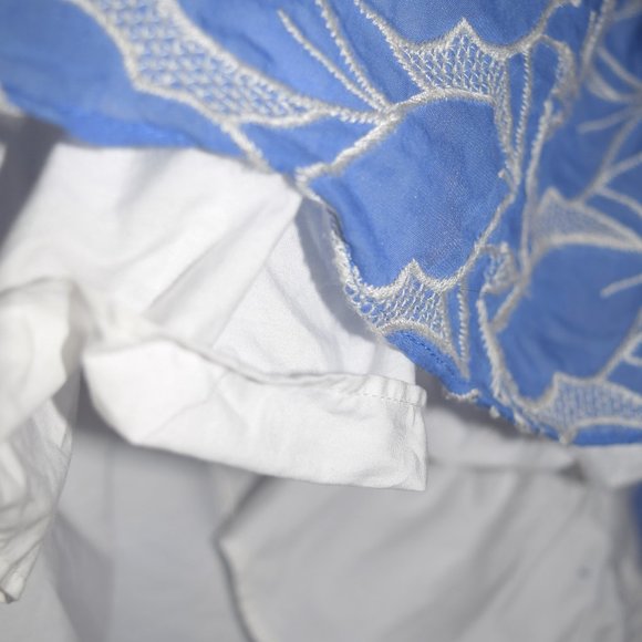 Anthropologie Lithe Waterleaf Dress Silk Blue and White Size 2 Small - Picture 9 of 10